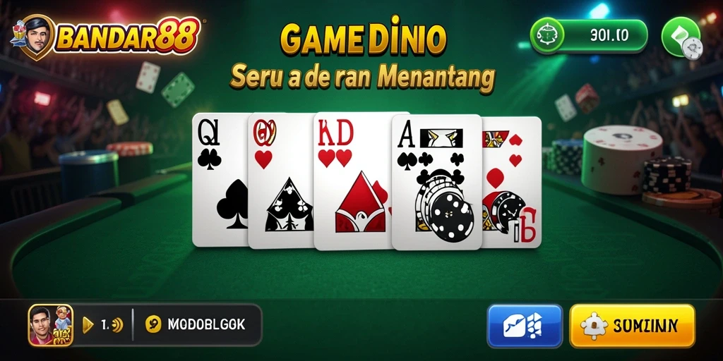 Screenshot gameplay seru BANDAR88 dengan tampilan kartu Domino.