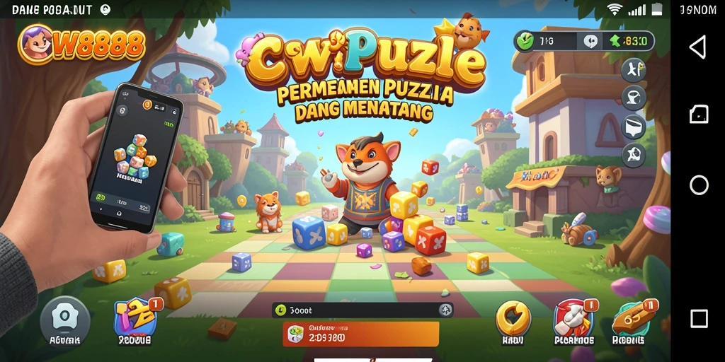 Screenshot gameplay CW8888 yang menampilkan tantangan puzzle.