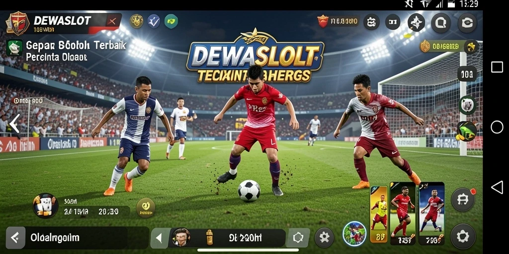 Tangkapan layar dari gameplay seru DEWASLOT yang menampilkan aksi sepak bola.
