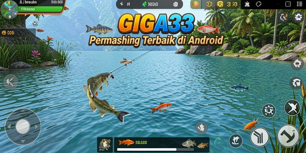 Gameplay GIGA33 menunjukkan pengalaman memancing yang mendebarkan.