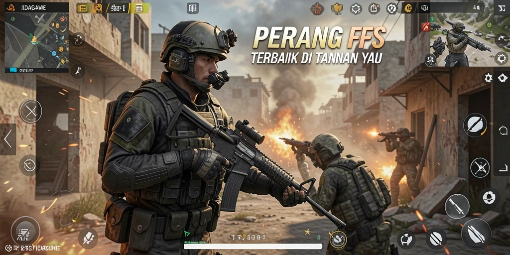 Screenshot gameplay IDAGAME menampilkan pertempuran intens dan grafis tajam.