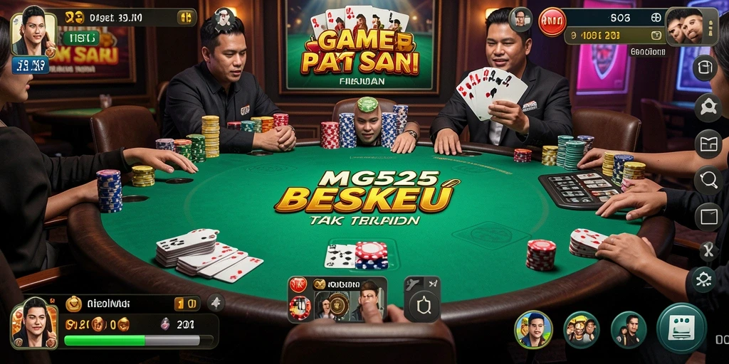 Tampilan gameplay Poker yang seru dan menantang di MG525.