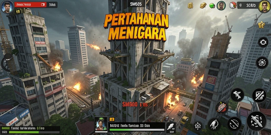 Tampilan gameplay SM605 menampilkan pertahanan menara yang strategis dan mendebarkan.