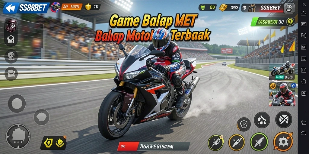 Tampilan menarik dari gameplay balap motor di SS88BET.