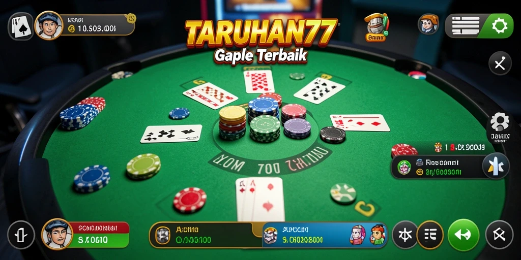 Tampilan gameplay TARUHAN77 yang seru dan interaktif dalam permainan Gaple.