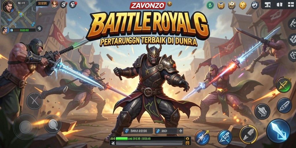 Screenshot ZAVONZO yang menampilkan aksi seru dalam game Battle Royale.
